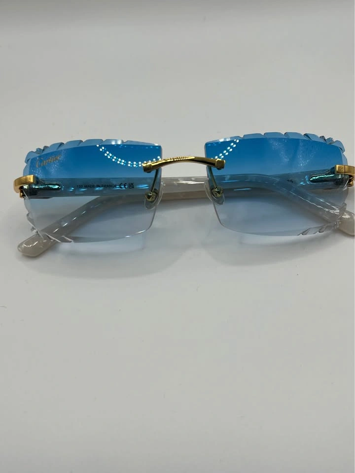 *(💲200)* Baby Blue Cartier Diamond Cut Sunglasses - photo 4