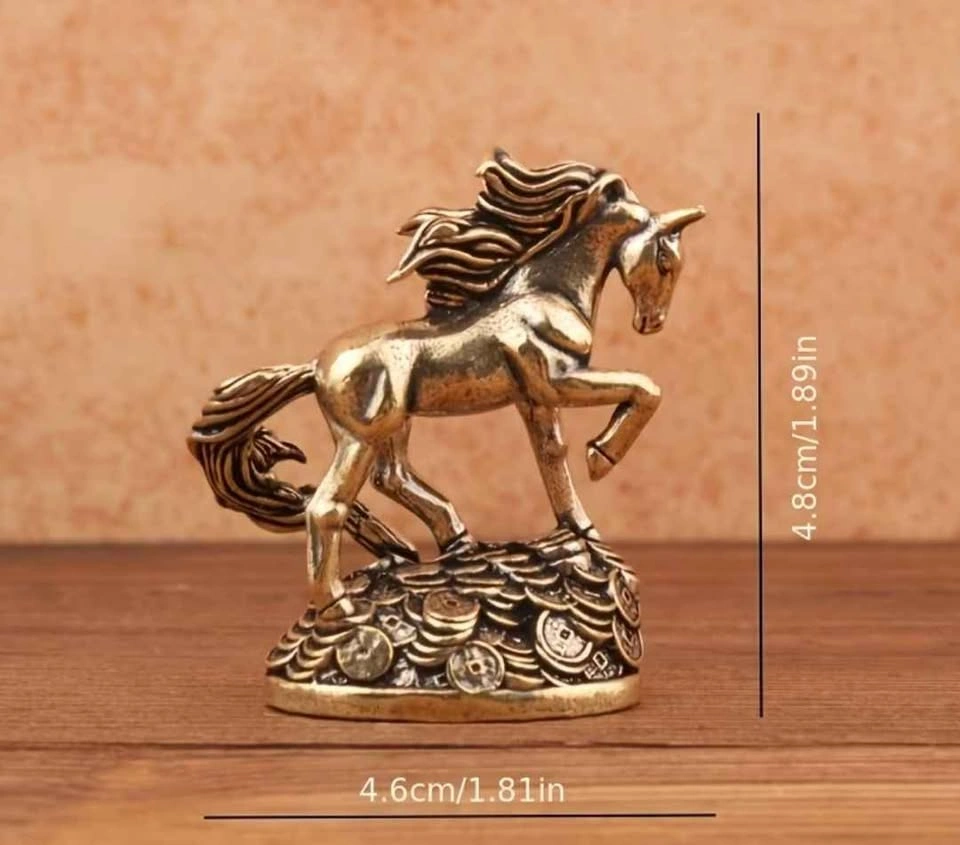 Brass Horses with Coins Wealth Attraction Decorative Figurines - photo 2