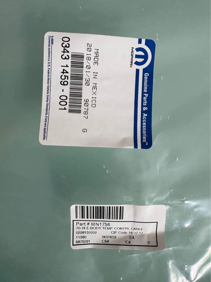 Genuine Mopar MN1756 Temp Control Cable - photo 5
