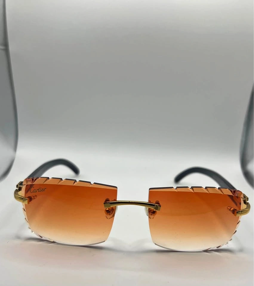 *(💲200)* Orange Diamond Cut Cartier Sunglasses