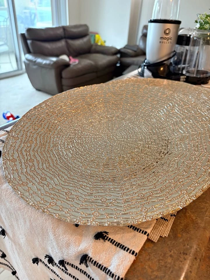 Gold Glass Charger Plates - Set of 2