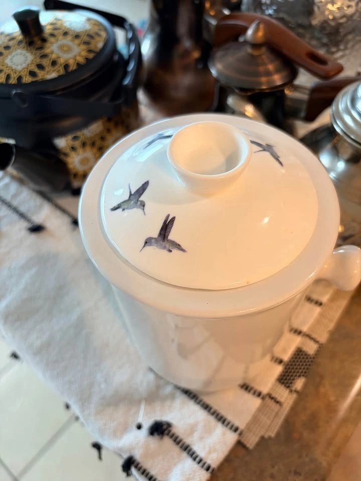 Ceramic Hummingbird Chocolate Fondue Set - photo 4