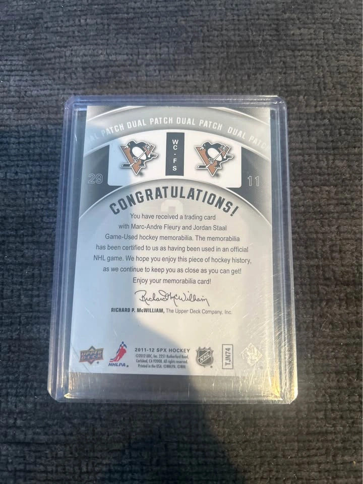 2011-12 SPx Winning Combos Dual Patch - Fleury/Staal #12/15 - photo 2