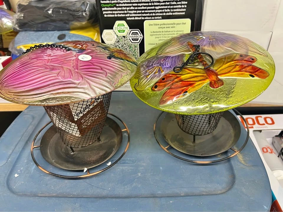 Butterfly and Dragonfly Glass Bird Feeders