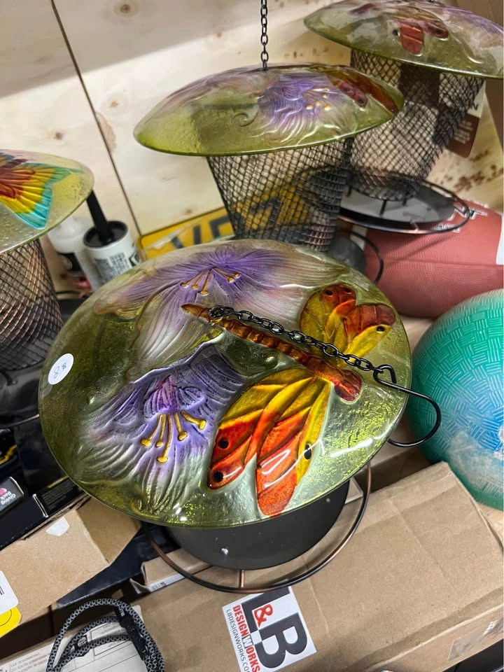 Butterfly and Dragonfly Glass Bird Feeders - photo 3
