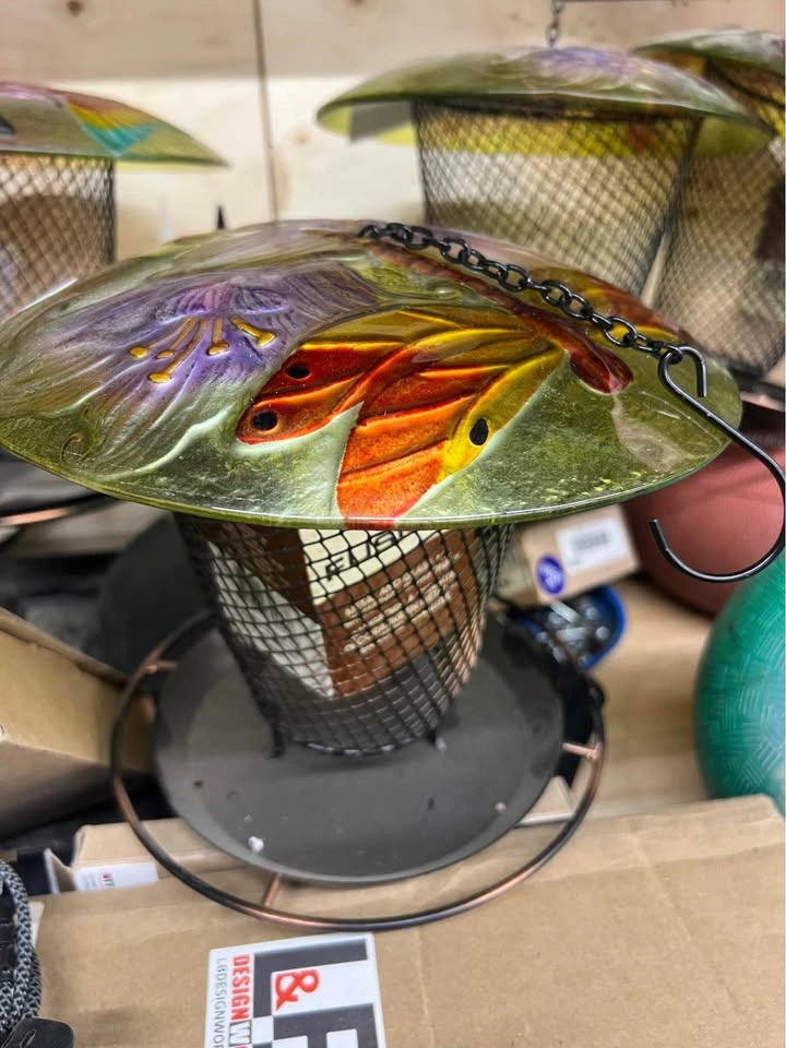 Butterfly and Dragonfly Glass Bird Feeders - photo 4