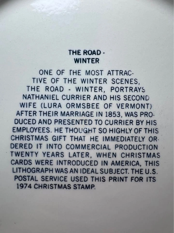 Vintage Currier & Ives Royal China The Road Winter Pie Plates⚽️ - photo 4