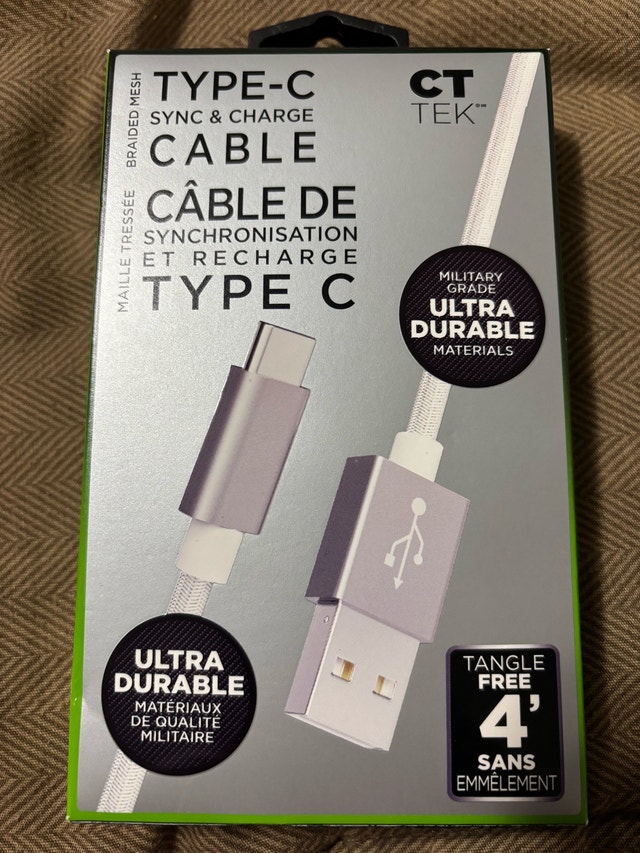 CTek Type-C Sync & Charge Cable - 4ft Braided Mesh