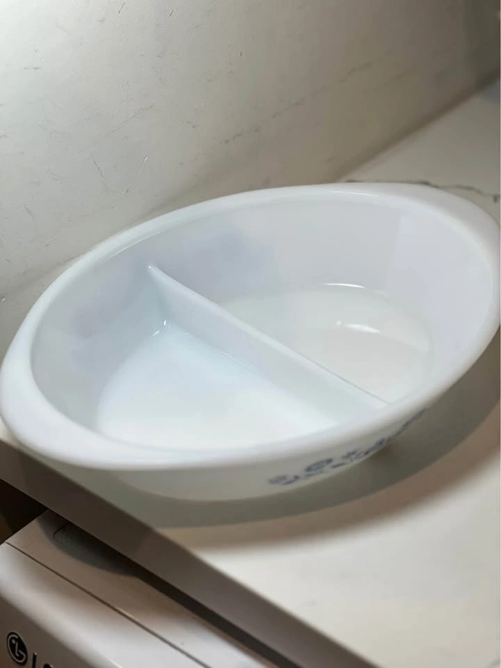 Vintage Glasbake Blue Floral Divided Casserole Dish - 1.5 QT⚽️ - photo 4