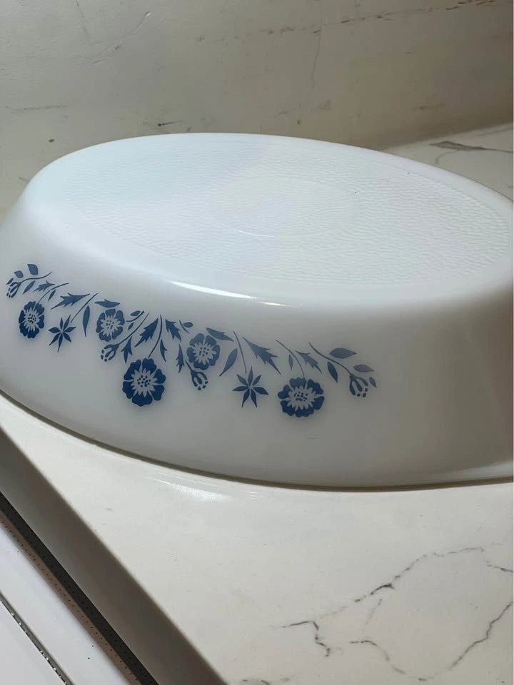 Vintage Glasbake Blue Floral Divided Casserole Dish - 1.5 QT⚽️ - photo 5