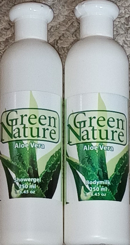 NEW 3Pcs Green Nature Aloe Vera Set-Peeling, Showergel, Bodymilk - photo 2