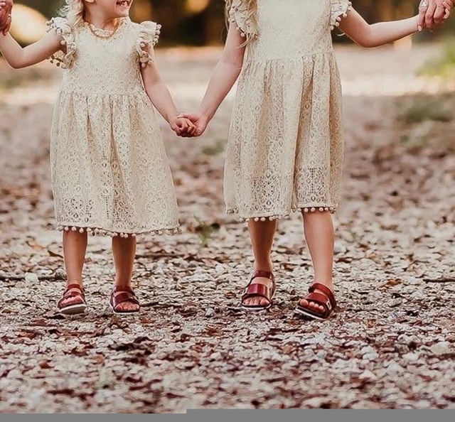 NEW 12-18mths & 5-6 Cream CSBKS Toddler Dress Pompoms Lace - photo 2