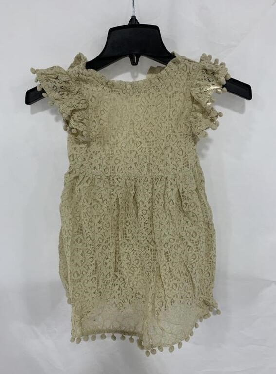 NEW 12-18mths & 5-6 Cream CSBKS Toddler Dress Pompoms Lace - photo 4