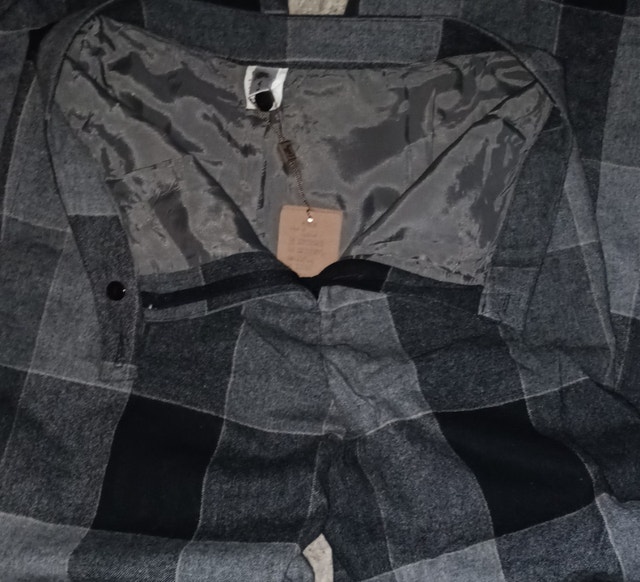 NEW Size 5 Women's Wool Grey & Black Check Wide Leg Pants - photo 2
