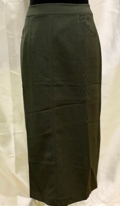 Women's 4 Yihua Hunter Green Skirt w Gems around Pockets