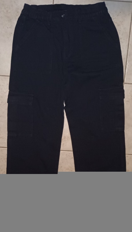 NEW Small Women's Black Cargo Jeans High Waisted Straight Leg - photo 2