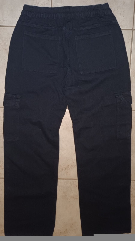 NEW Small Women's Black Cargo Jeans High Waisted Straight Leg - photo 3