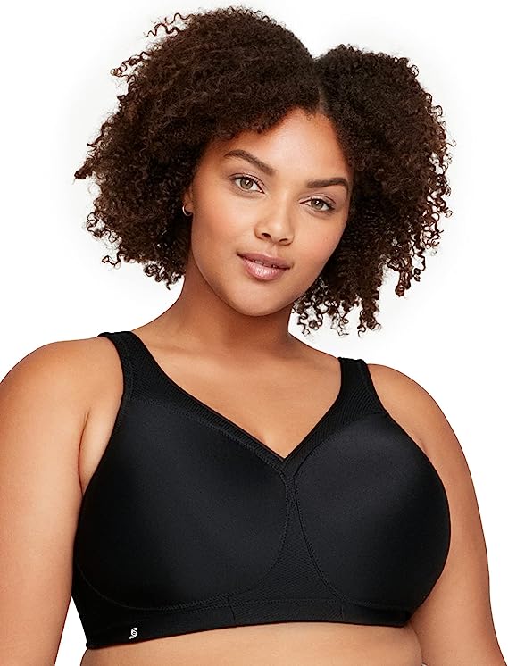 NEW 38I Black Glamorise Womens Full MagicLift Seamless Sport Bra