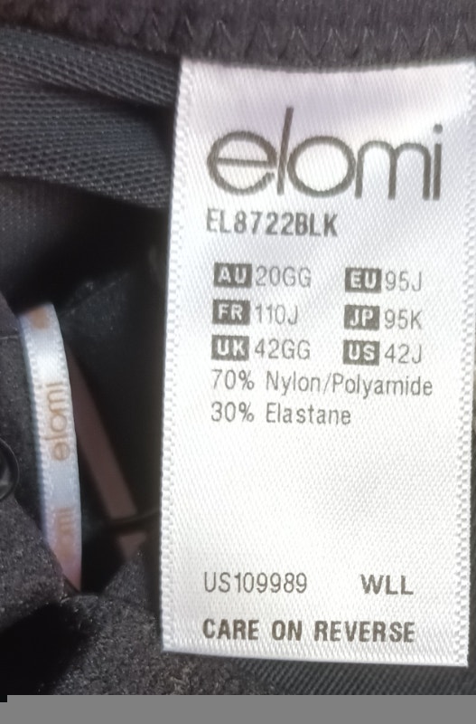 NEW 42J Black Elomi Bijou Underwired Banded Moulded Bra - photo 5