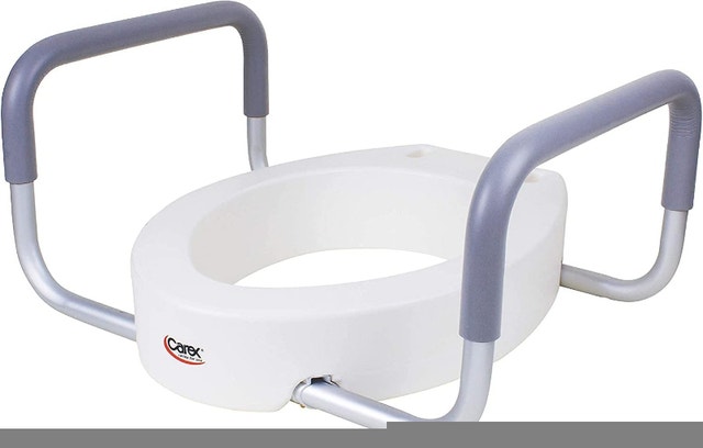 NEW Carex 3.5 Inch Raised Toilet Seat with Arms Standard Round - photo 2