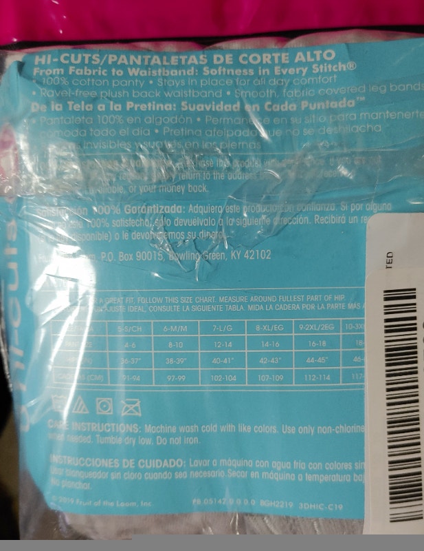 NEW 3 Pack 10/3X Fruit of the Loom Cotton Hi-Cuts Underwear - photo 2