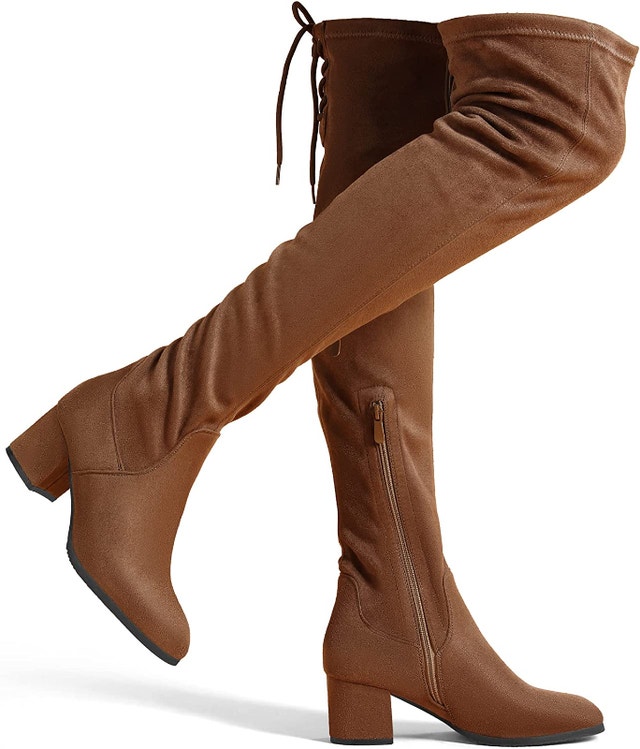 NEW 7.5 Brown DREAM PAIRS Women's Laurence Thigh High Boots