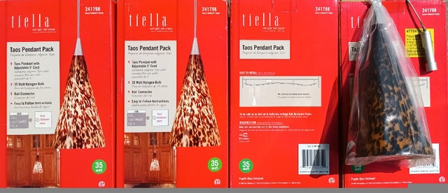 NEW TIELLA TAOS Pendant Lighting FRIT GLASS & SATIN NICKEL FINIS - photo 2