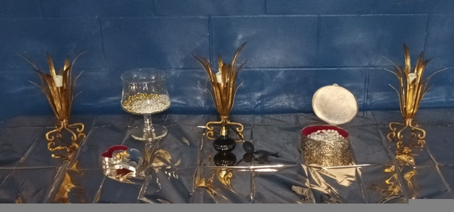 3 Hollywood Regency Gold Gilded Wheat Sheaf Metal Brass Candles - photo 4