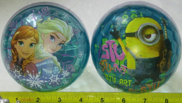 Disney Stuart Minions Clear Aqua Blue Bouncy Ball