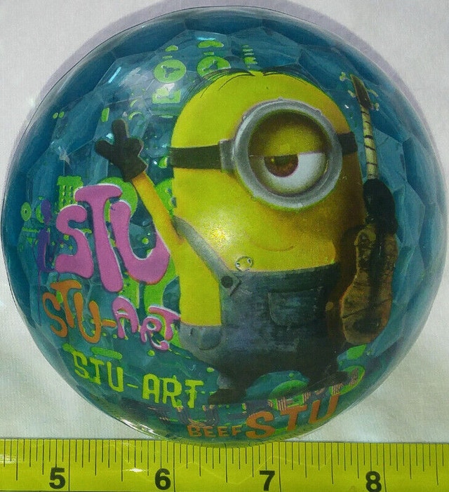 Disney Stuart Minions Clear Aqua Blue Bouncy Ball - photo 2