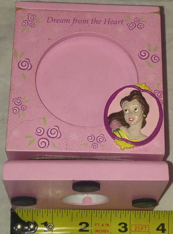 Belle Disney Princess Pink Rotating Jewelry / Picture Box