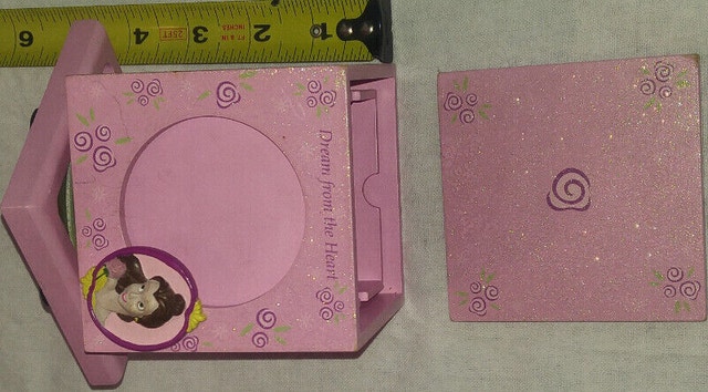 Belle Disney Princess Pink Rotating Jewelry / Picture Box - photo 2