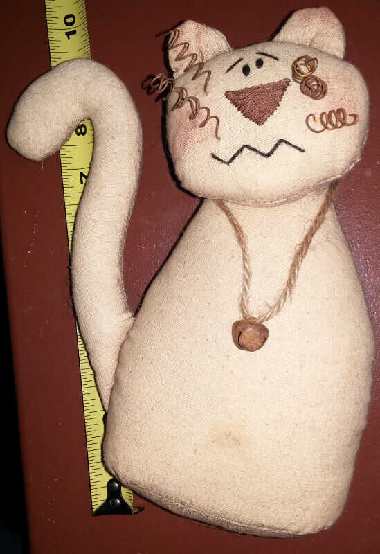 Plush Cat Figure with Wire Whiskers and Bell Collar by Honey