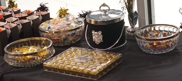 Vintage Black Velvet & Silver Ice Bucket with Crest - photo 5