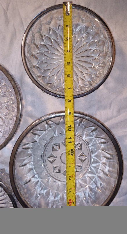 4 Vintage Heavy Clear Cut Lead Crystal Glass Candy Dishes - photo 5