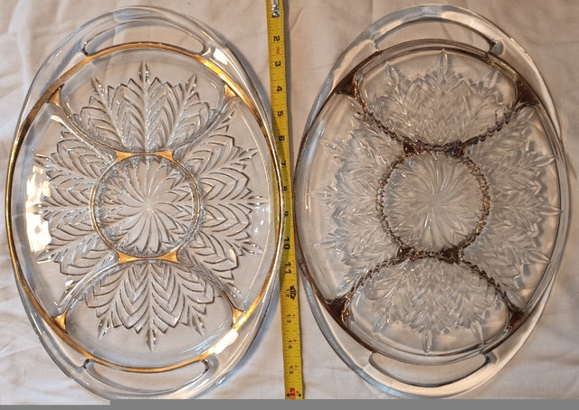 2 Jeanette Feather Gold Trim 5 Section Handled Relish Tray - photo 2