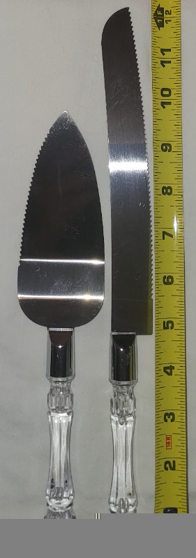 NEW Cake Knife and Server Set Acrylic Stainless Steel Faux Cryst - photo 5