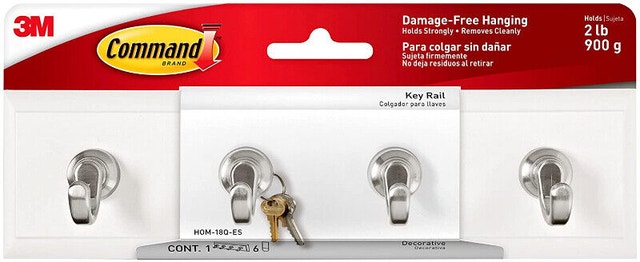 NEW Command Key Rail, Quartz, 1-Rail, 6-Strips, Organizer