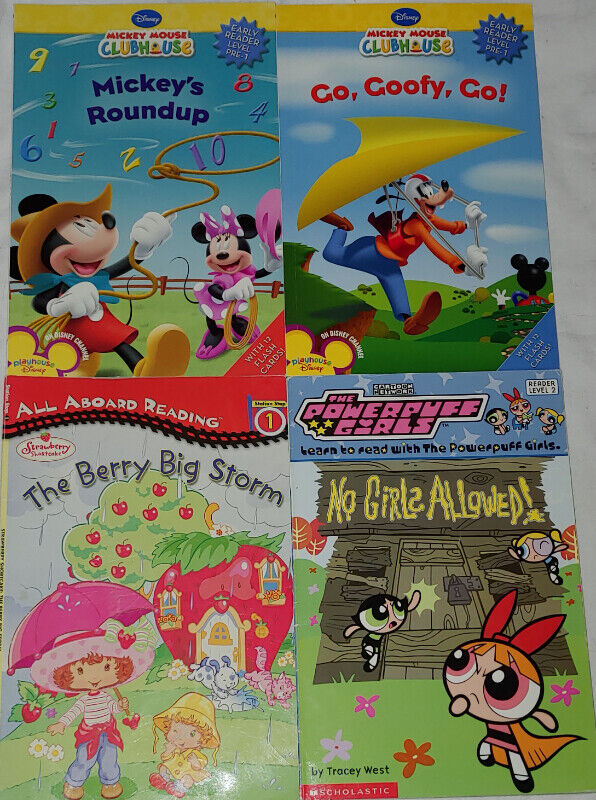 4 Reading Books Level 1&2 - Mickey Mouse, Strawberry +++