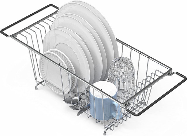 NEW SimpleHouseware Over Sink Counter Top Dish Drainer