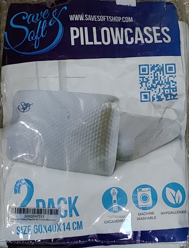 NEW 2 Pack of White Soft Pillow Cases - 60x40x14cm - photo 3