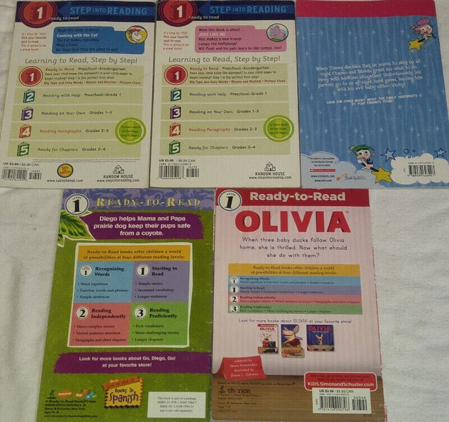 Qty 5 x Reading Books - Cat Hat, Winnie the Pooh, Diego, Olivia - photo 2