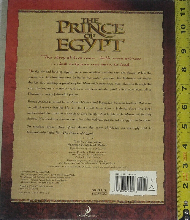 Prince of Egypt Hard Cover Book - photo 2