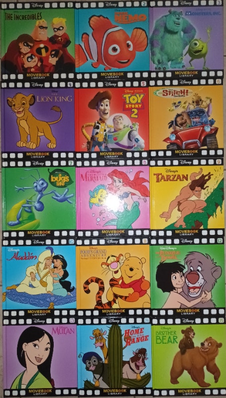 15 Disney Movie Story Library HARD Cover Books #1-15 (Lot # 1)