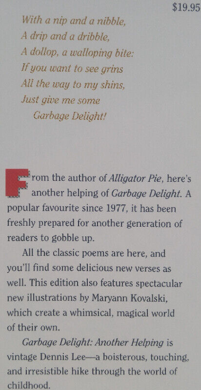 Dennis Lee Garbage Delight Another Helping Hard Cover Book - photo 3