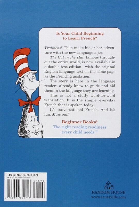 The Cat in the Hat in English and French Dr Seuss HardCover - photo 2