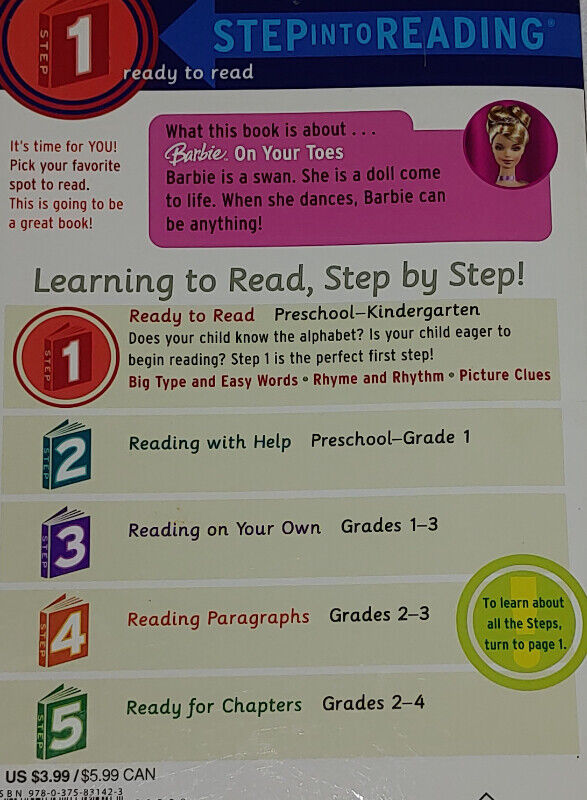 2 Sets x 4 Barbie Doll Step Into Reading Books - photo 3