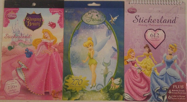 3 x Disney Sticker Books -Sleeping Beauty, Fairies, Princesses