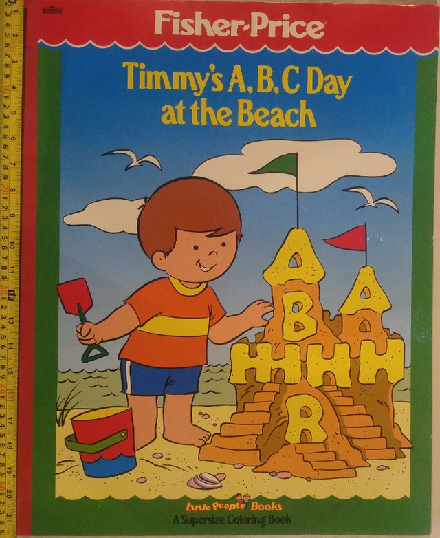 Qty 2 x XLarge Fisher Price Timmy ABC Day at Beach Coloring Book