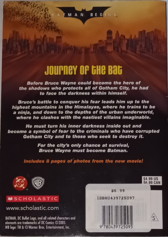 Batman Begins Journey of the Bat Junior Novel Book - photo 2